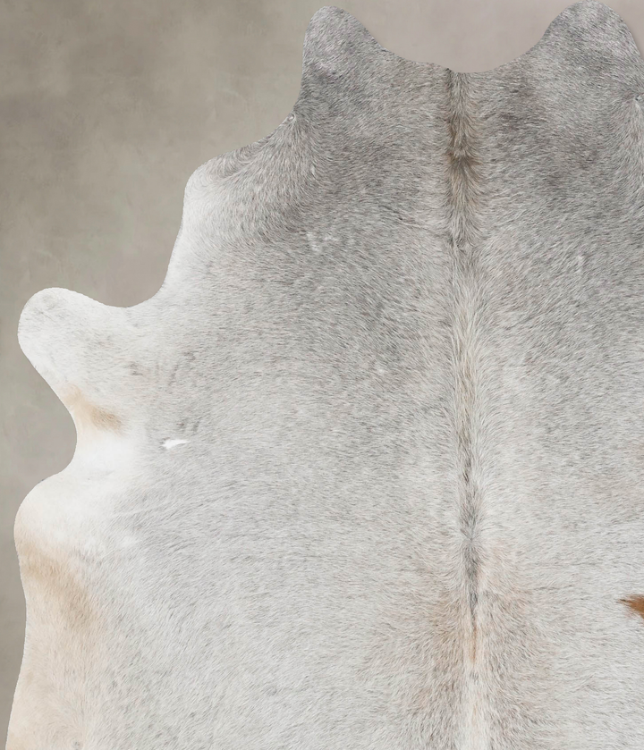 Grey with Beige Large Brazilian Cowhide Rug 7'0"H x 5'8"W #B17515 by Hudson Hides