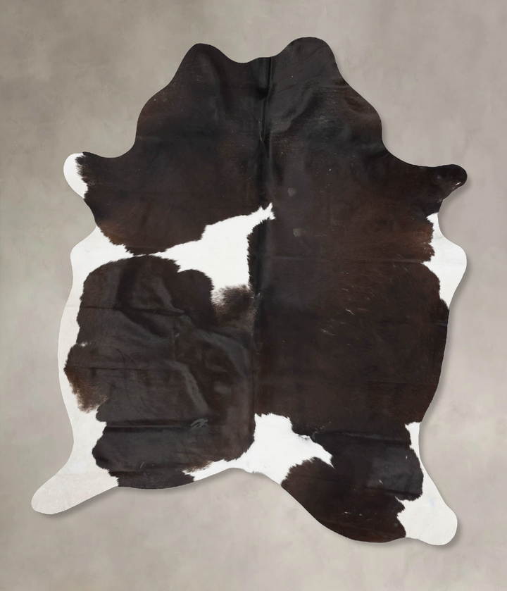 Chocolate and White X-Large Brazilian Cowhide Rug 7'5"H x 5'8"W #B17517 by Hudson Hides