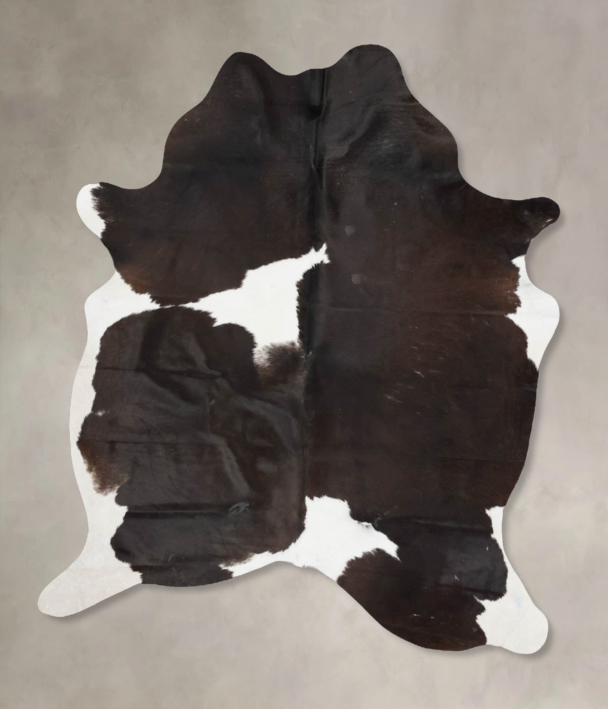 Chocolate and White X-Large Brazilian Cowhide Rug 7'5"H x 5'8"W #B17517 by Hudson Hides