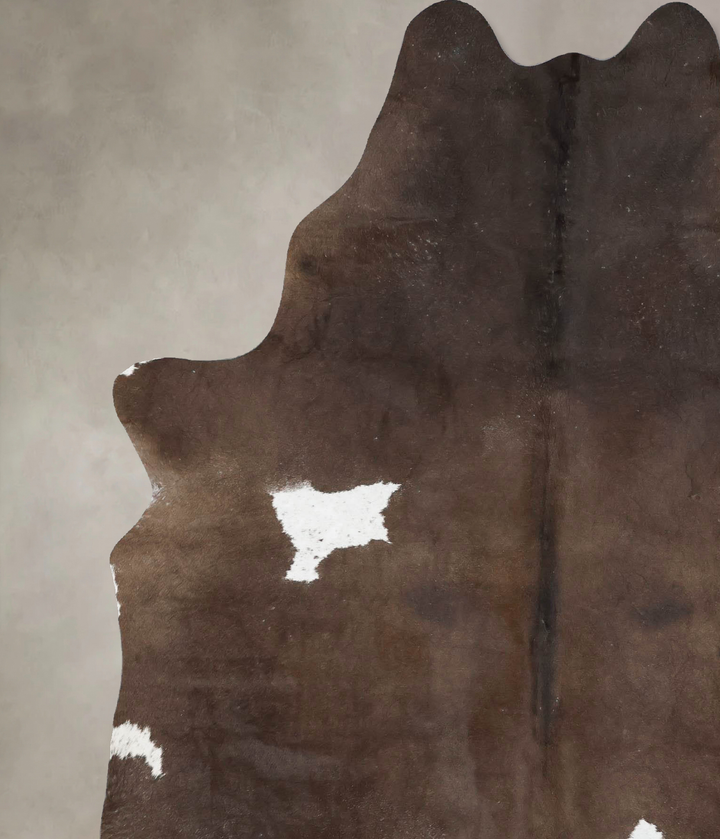 Chocolate and White X-Large Brazilian Cowhide Rug 7'5"H x 6'0"W #B17519 by Hudson Hides