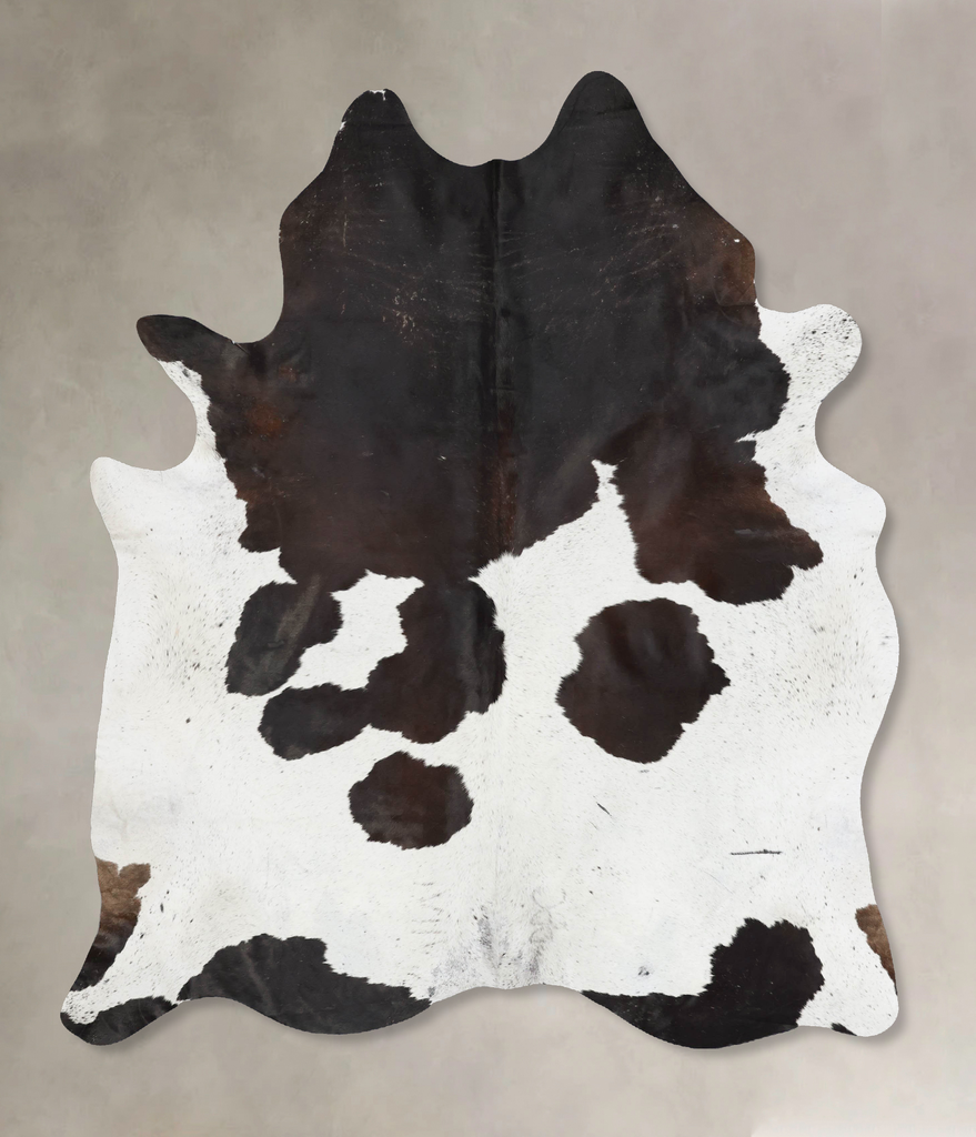 Chocolate and White XX-Large Brazilian Cowhide Rug 7'11"H x 6'7"W #B17524 by Hudson Hides