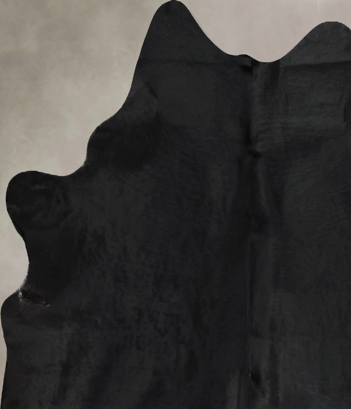 Solid Black X-Large Brazilian Cowhide Rug 6'7"H x 6'1"W #B17526 by Hudson Hides