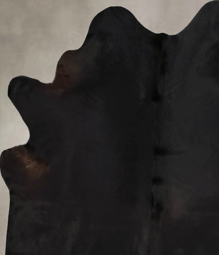 Solid Black X-Large Brazilian Cowhide Rug 6'6"H x 6'4"W #B17528 by Hudson Hides