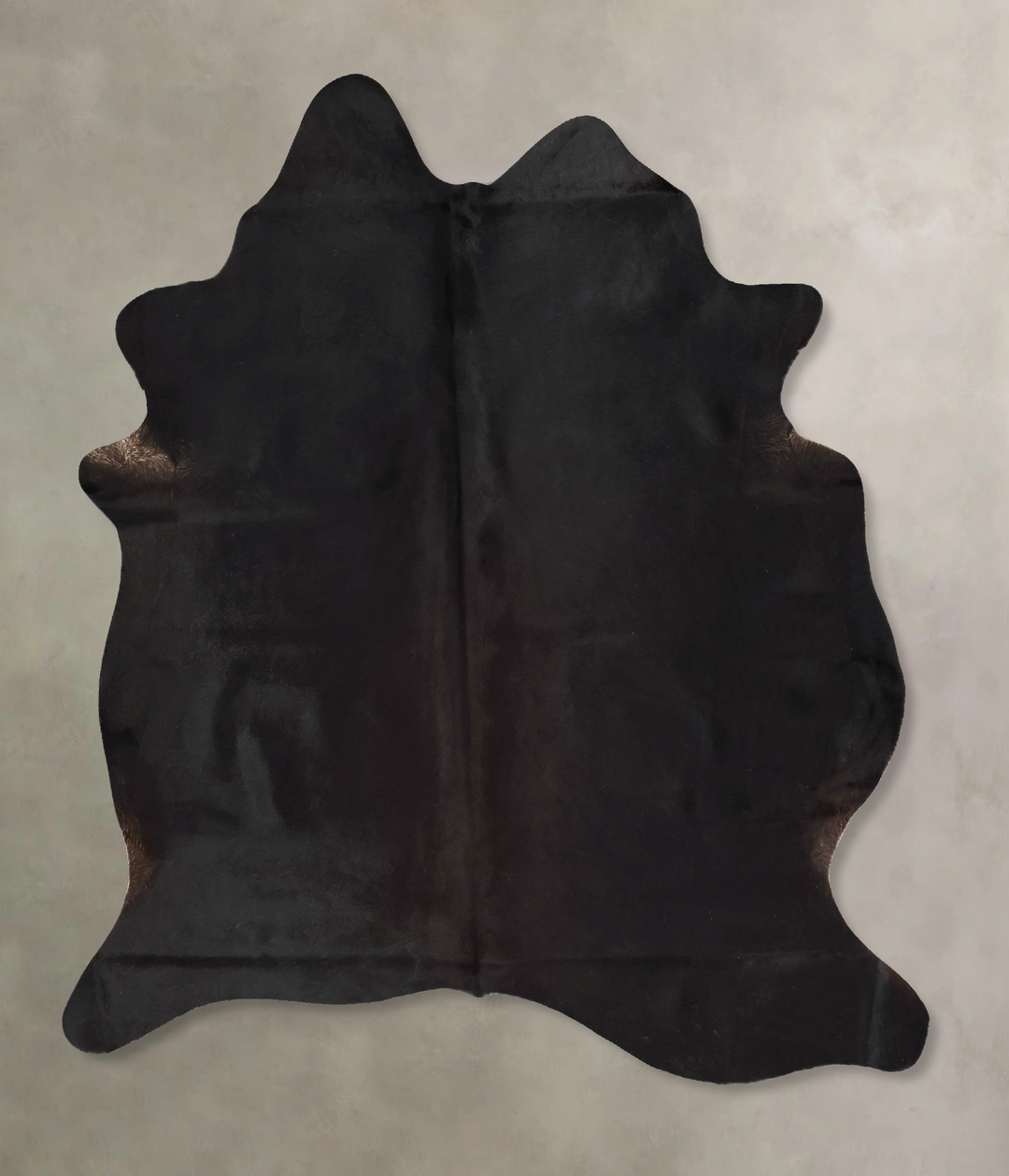 Solid Black X-Large Brazilian Cowhide Rug 6'11"H x 6'0"W #B17536 by Hu
