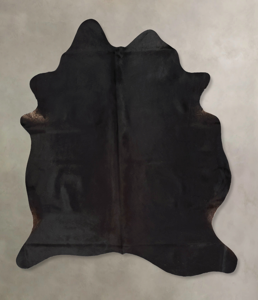 Solid Black X-Large Brazilian Cowhide Rug 6'11"H x 6'0"W #B17536 by Hudson Hides