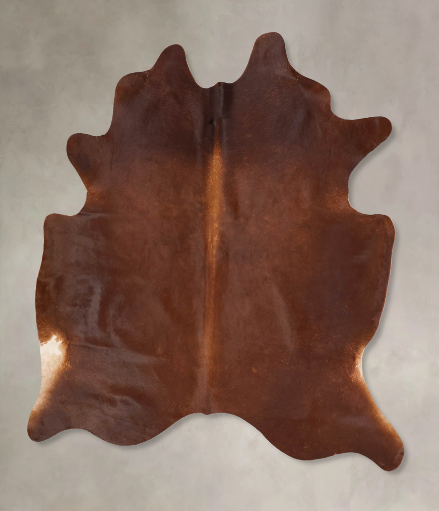 Solid Brown X-Large Brazilian Cowhide Rug 6'8"H x 6'1"W #B17538 by Hudson Hides