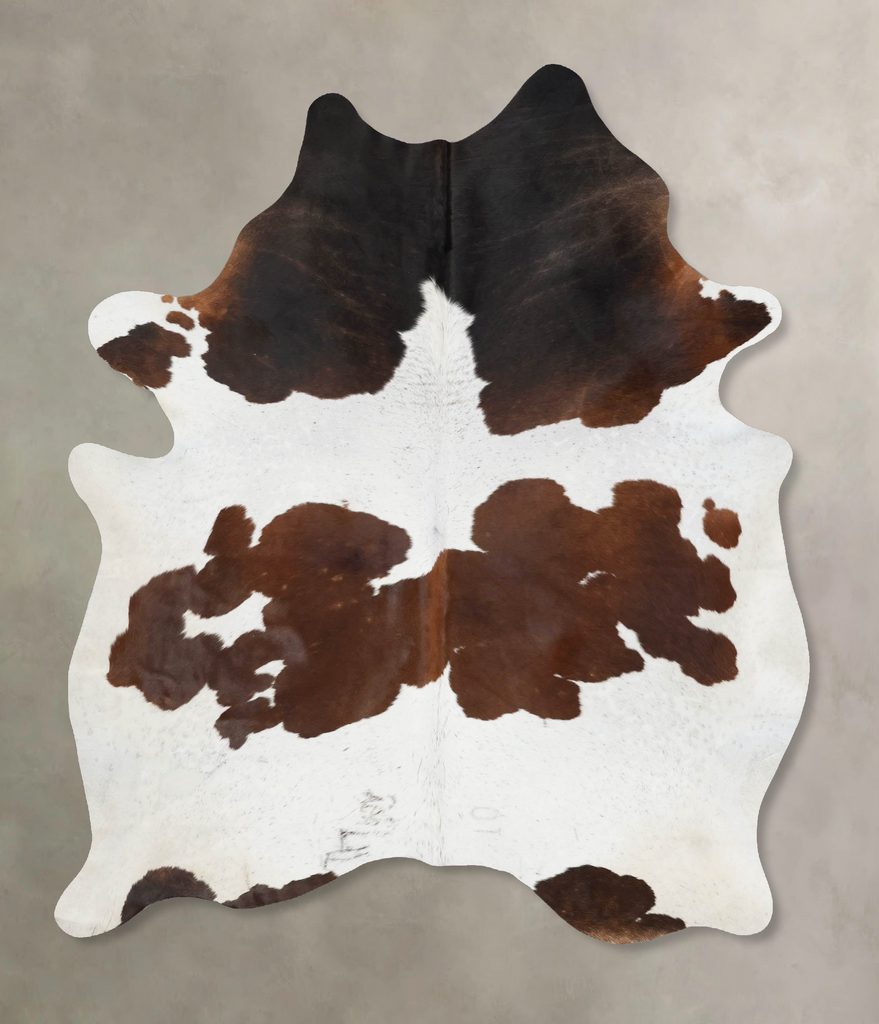 Chocolate and White X-Large Brazilian Cowhide Rug 7'7"H x 5'11"W #B17542 by Hudson Hides