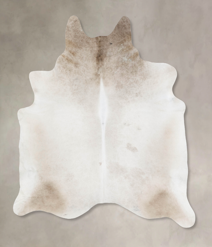 Ivory with Beige XX-Large Brazilian Cowhide Rug 8'8"H x 7'4"W #B17543 by Hudson Hides