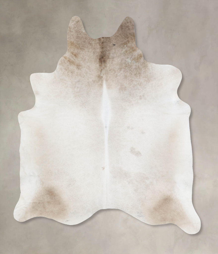 Ivory with Beige XX-Large Brazilian Cowhide Rug 8'8"H x 7'4"W #B17543 by Hudson Hides
