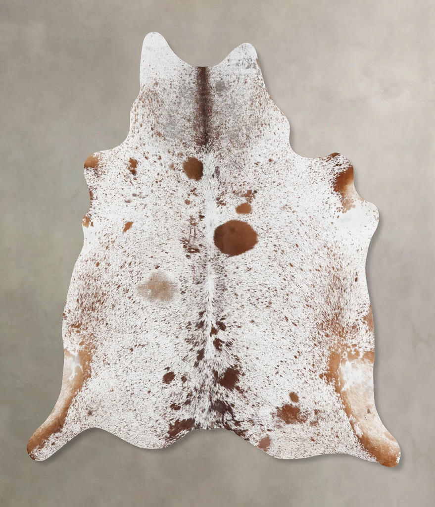 Salt and Pepper Brown X-Large Brazilian Cowhide Rug 7'2"H x 6'6"W #B17546 by Hudson Hides
