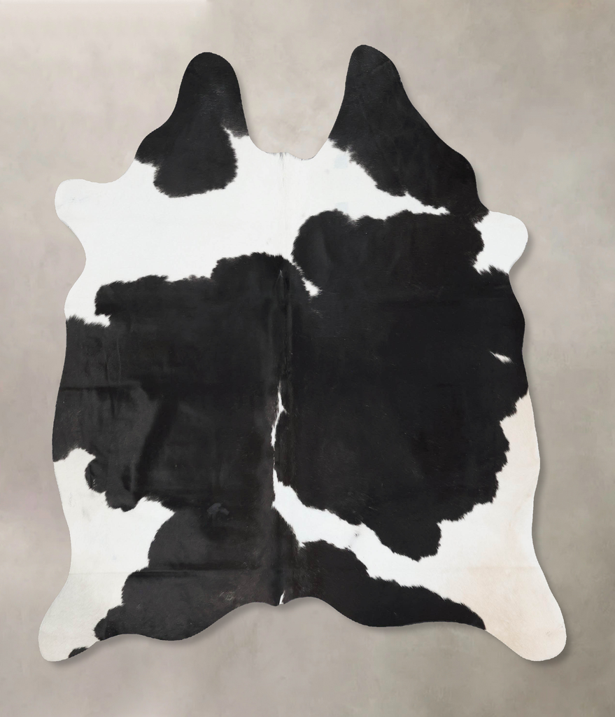 Black and White Large Brazilian Cowhide Rug 6'5"H x 5'8"W #B17549 by Hudson Hides