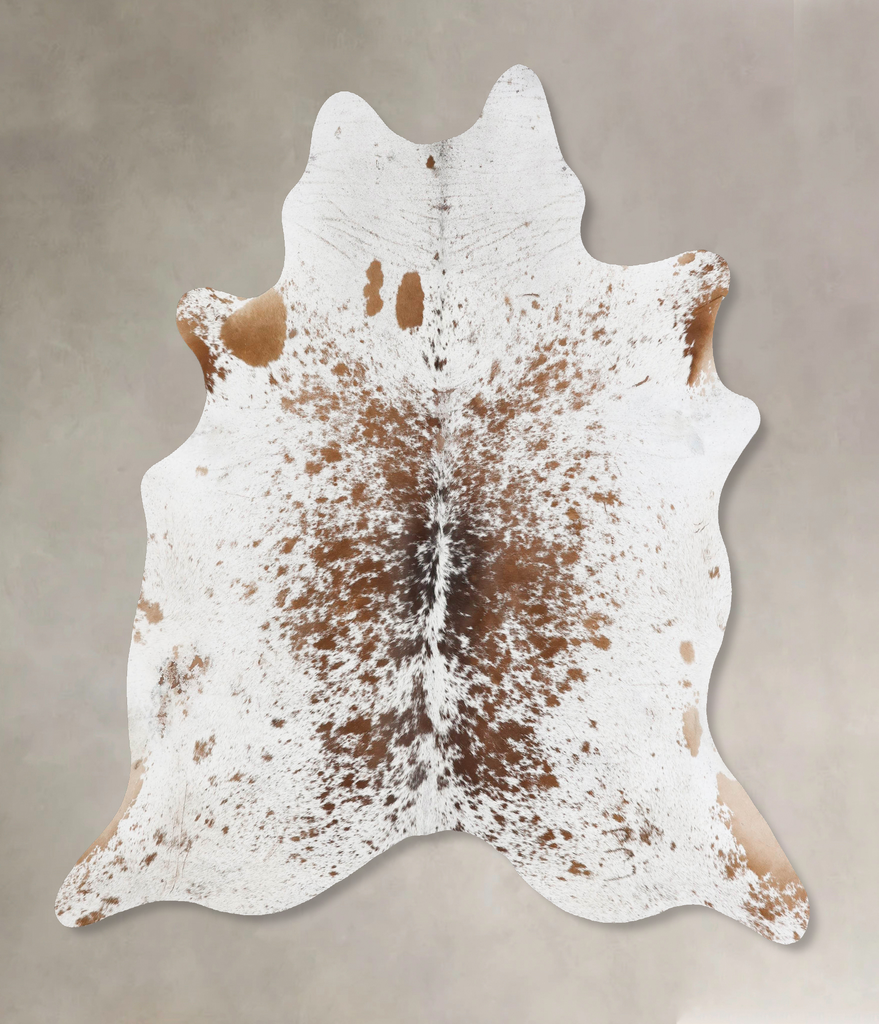 Salt and Pepper Brown X-Large Brazilian Cowhide Rug 7'6"H x 6'7"W #B17553 by Hudson Hides