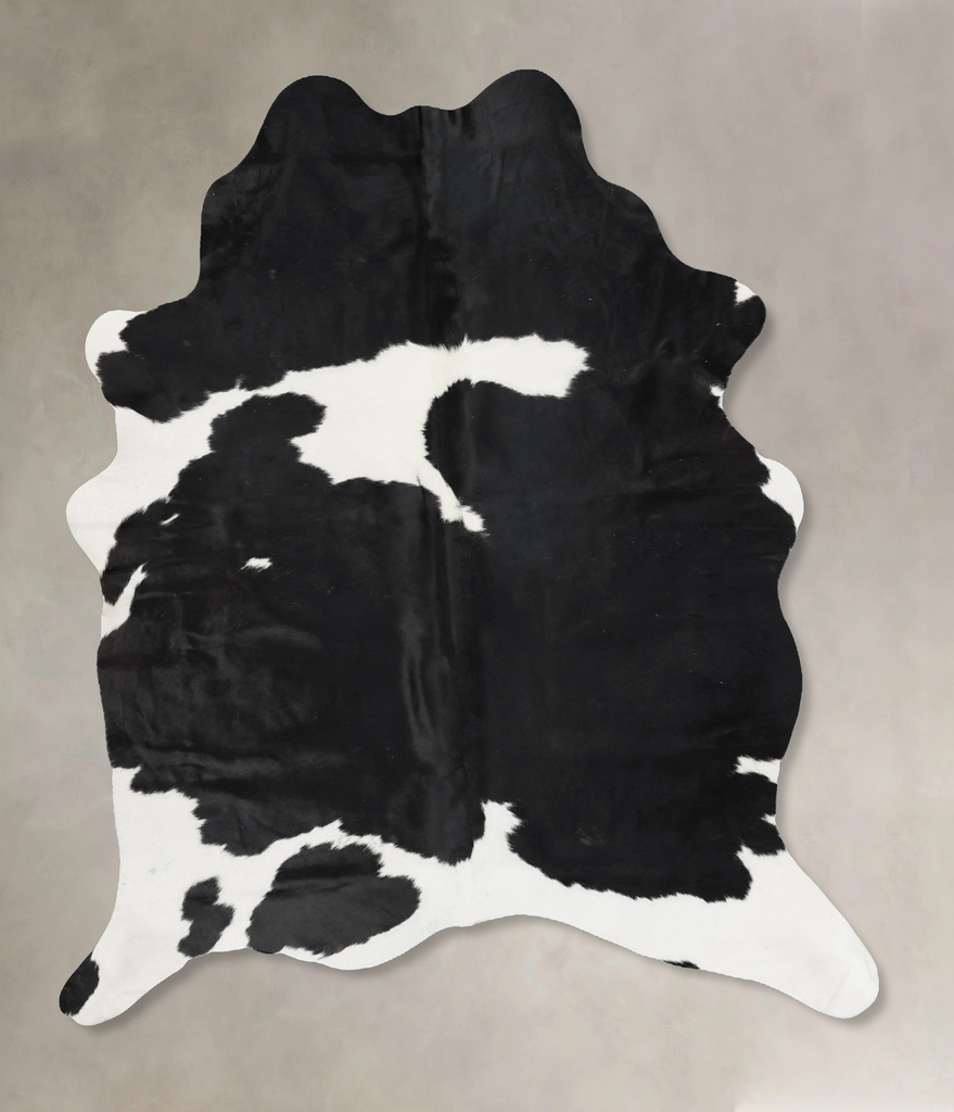 Black and White X-Large Brazilian Cowhide Rug 7'5"H x 5'10"W #B17563 by Hudson Hides