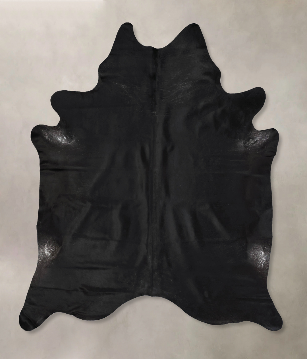 Solid Black XX-Large Brazilian Cowhide Rug 8'1"H x 6'7"W #B17570 by Hu
