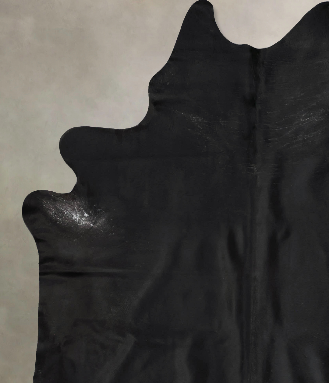 Solid Black XX-Large Brazilian Cowhide Rug 8'1"H x 6'7"W #B17570 by Hu