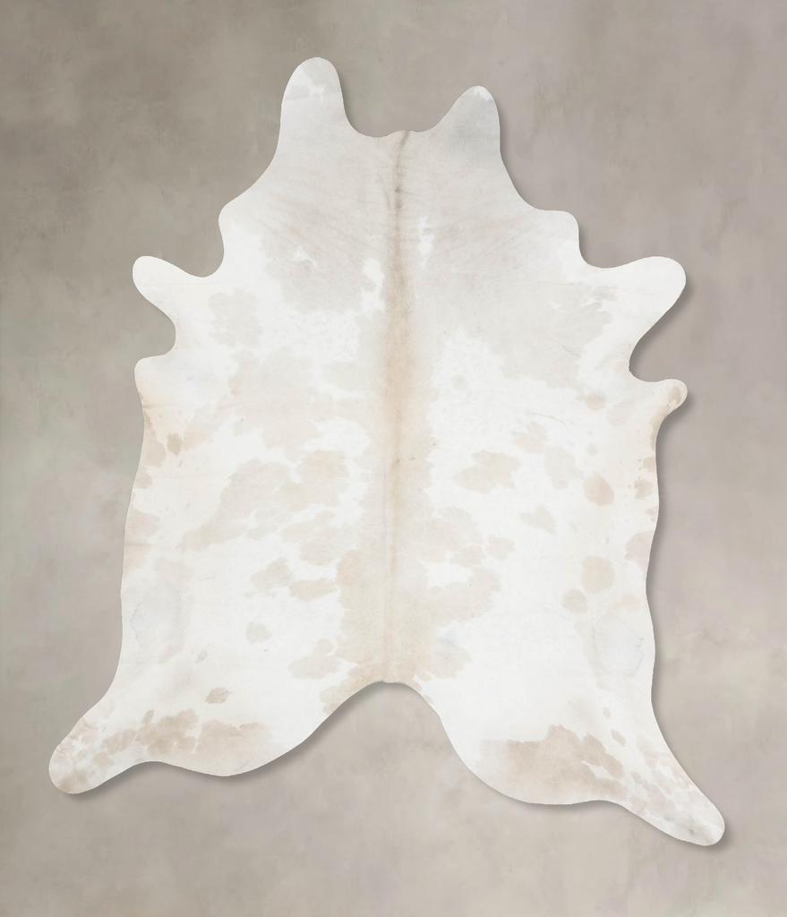 Ivory with Beige XX-Large Brazilian Cowhide Rug 9'2"H x 7'7"W #B17571 by Hudson Hides