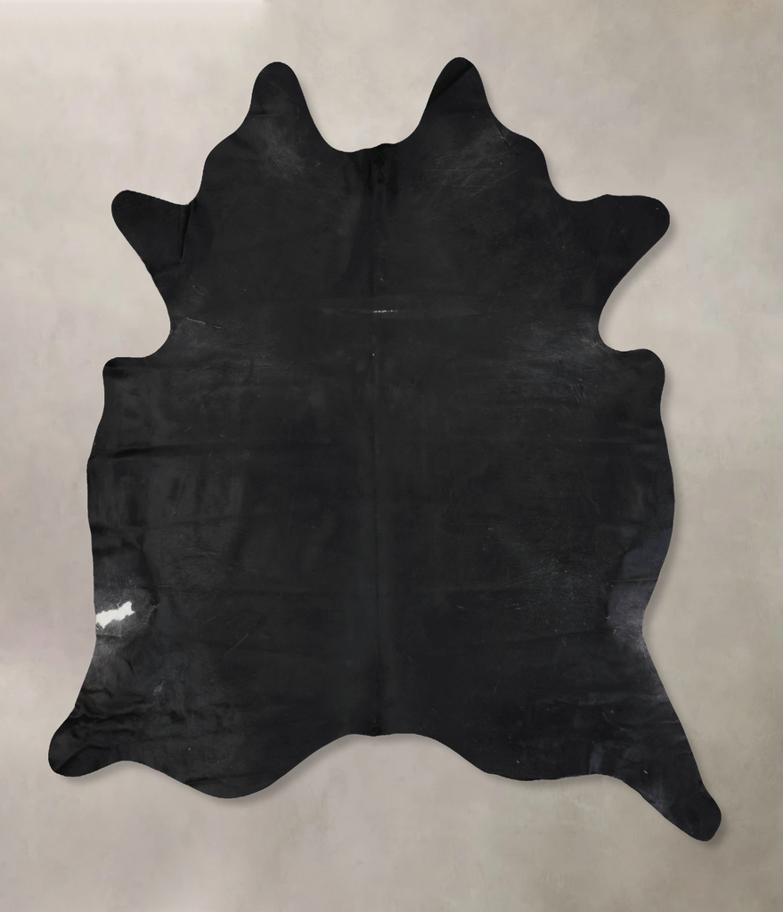 Solid Black XX-Large Brazilian Cowhide Rug 8'5"H x 7'7"W #B17573 by Hudson Hides