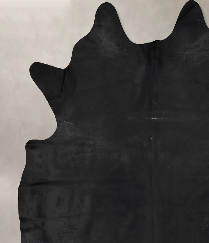 Solid Black XX-Large Brazilian Cowhide Rug 8'5"H x 7'7"W #B17573 by Hudson Hides