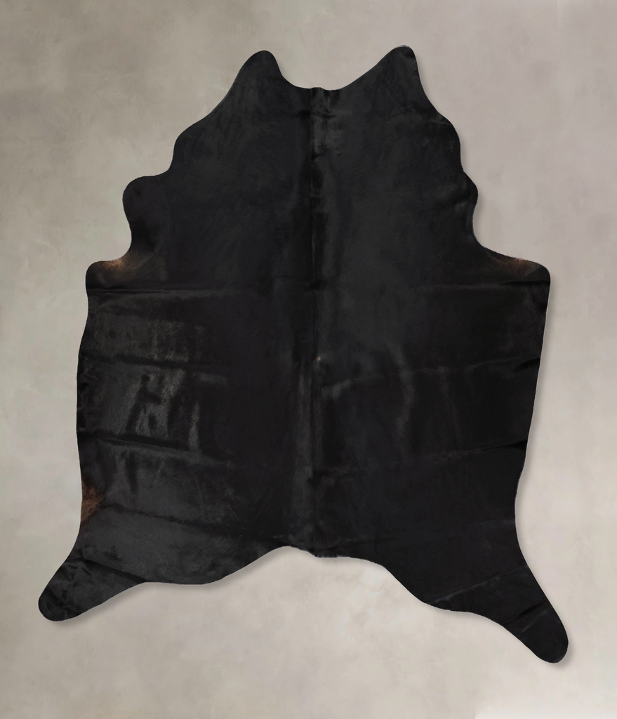 Solid Black X-Large Brazilian Cowhide Rug 7'3"H x 6'5"W #B17576 by Hudson Hides