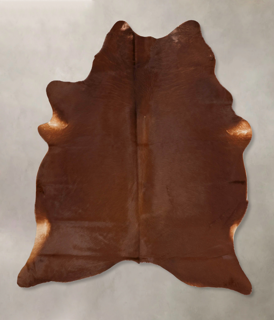 Solid Brown X-Large Brazilian Cowhide Rug 7'4"H x 5'10"W #B17578 by Hudson Hides