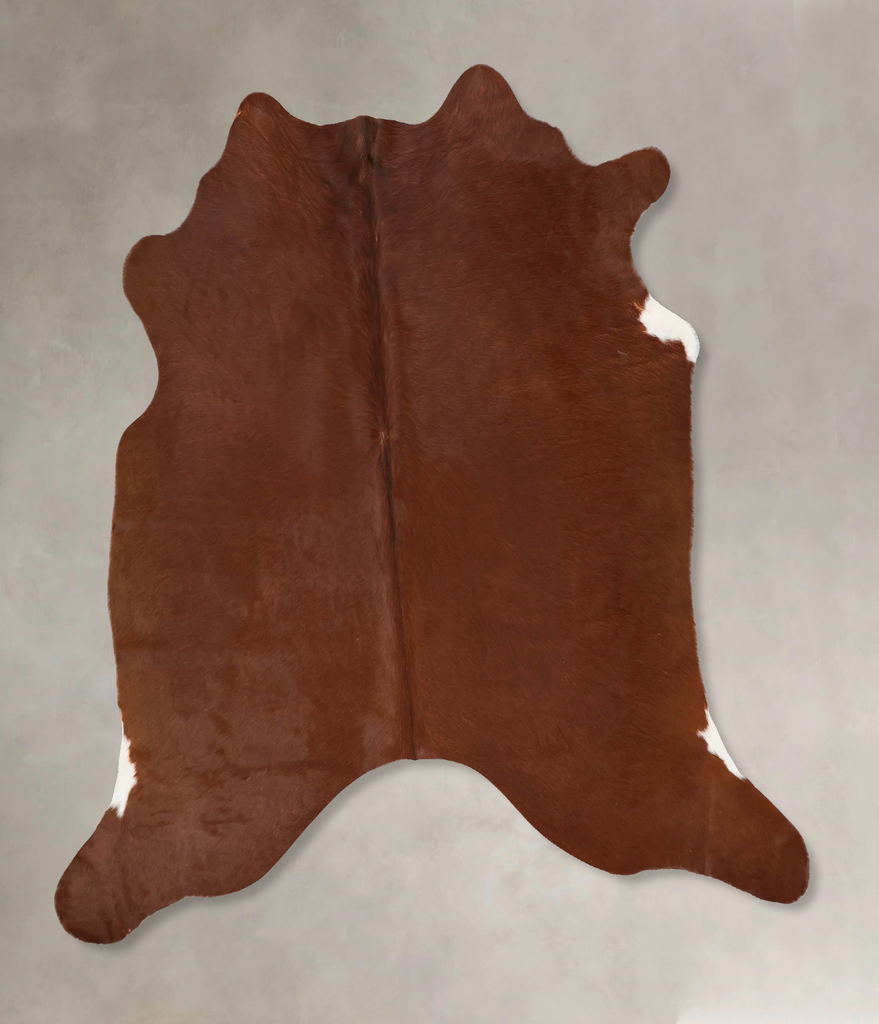 Solid Brown X-Large Brazilian Cowhide Rug 6'4"H x 6'6"W #B17582 by Hudson Hides