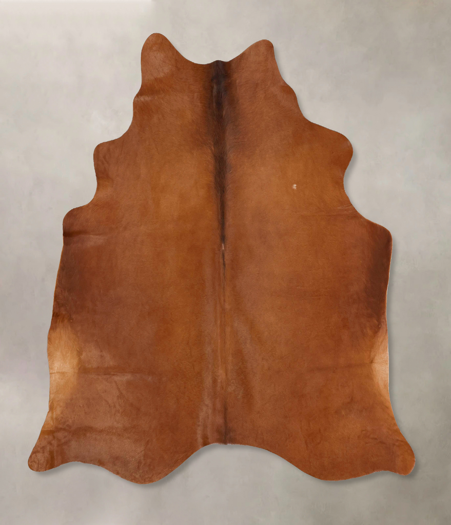 Solid Brown X-Large Brazilian Cowhide Rug 6'9"H x 6'2"W #B17583 by Hudson Hides
