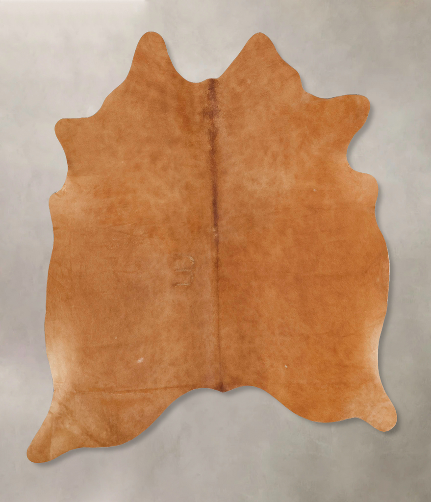 Solid Brown X-Large Brazilian Cowhide Rug 6'11"H x 6'1"W #B17587 by Hudson Hides