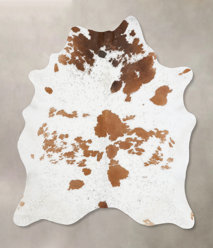 Brown and White XX-Large Brazilian Cowhide Rug 7'10"H x 6'8"W #B17594 by Hudson Hides
