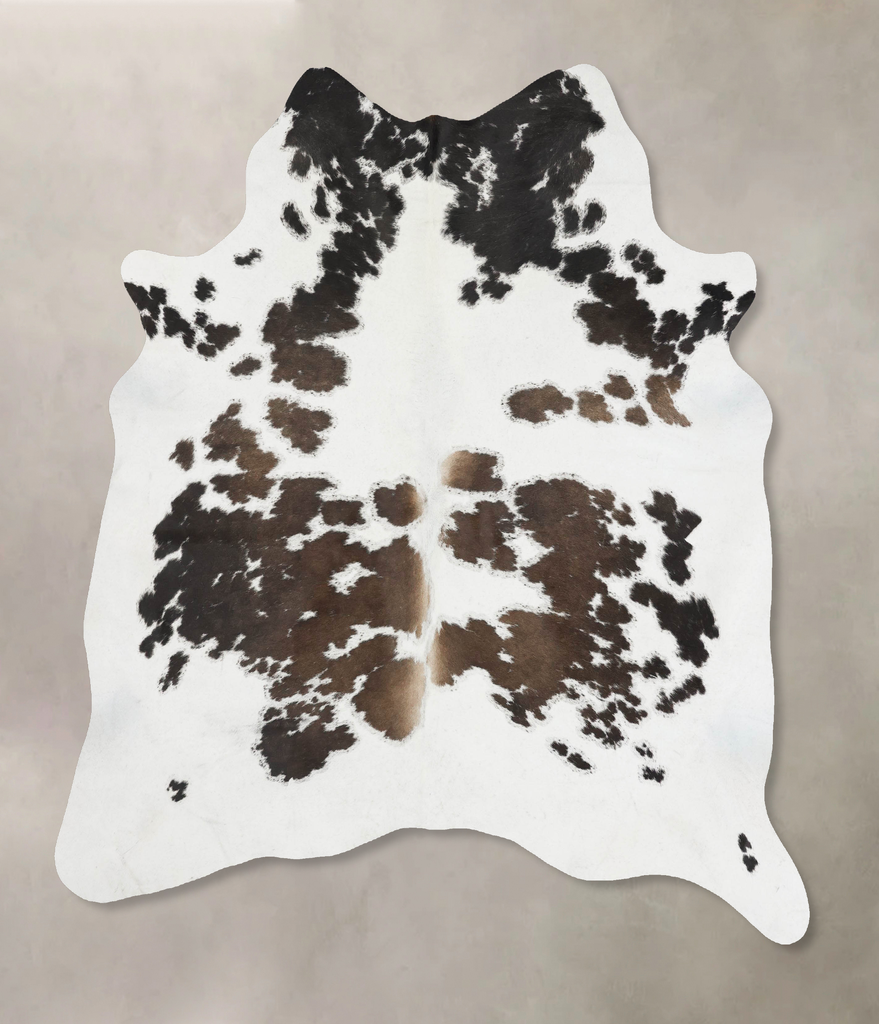 Chocolate and White X-Large Brazilian Cowhide Rug 7'3"H x 6'5"W #B17602 by Hudson Hides