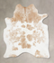Beige and White X-Large Brazilian Cowhide Rug 7'4