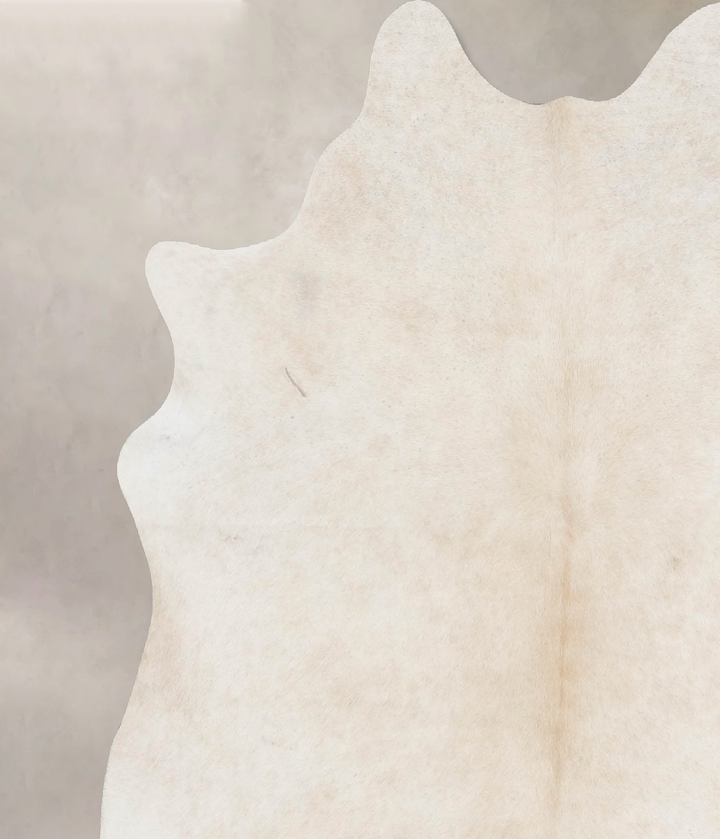 Ivory with Beige X-Large Brazilian Cowhide Rug 7'1"H x 6'0"W #B17604 by Hudson Hides