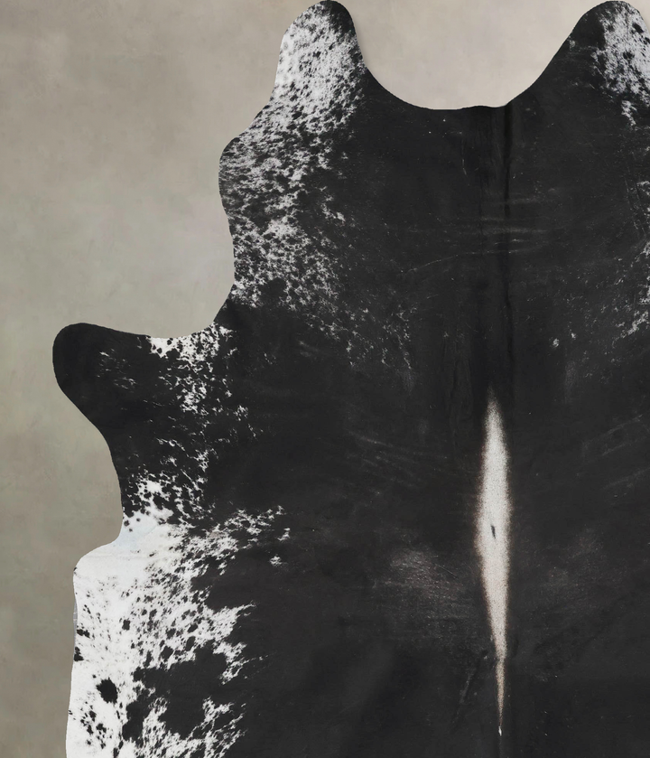 Salt and Pepper Black XX-Large Brazilian Cowhide Rug 8'9"H x 6'8"W #B17611 by Hudson Hides