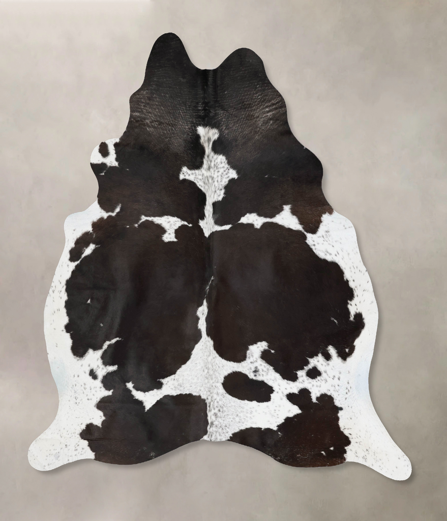 Chocolate and White XX-Large Brazilian Cowhide Rug 8'3"H x 7'0"W #B17612 by Hudson Hides