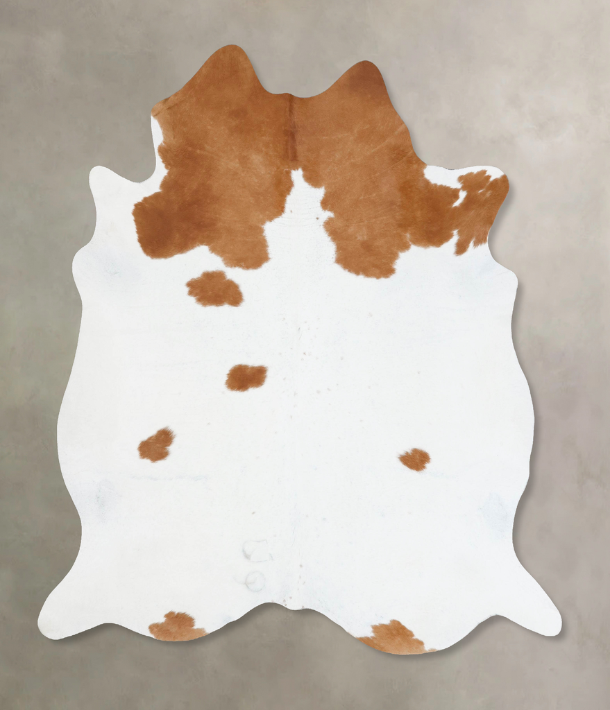 Brown and White XX-Large Brazilian Cowhide Rug 7'11"H x 7'1"W #B17616 by Hudson Hides
