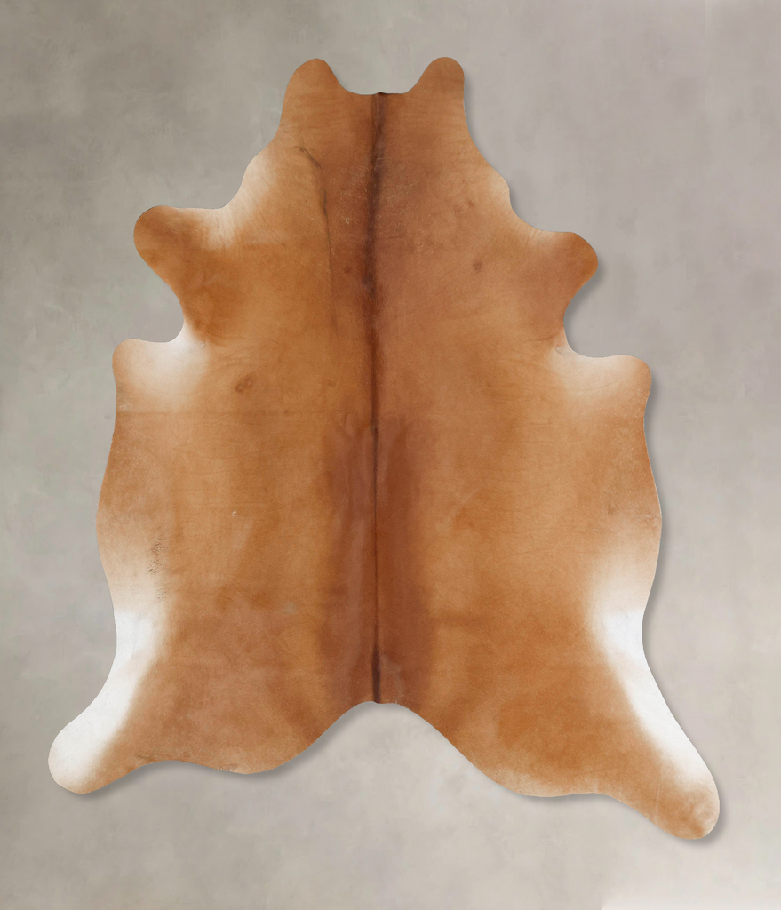 Solid Brown XX-Large Brazilian Cowhide Rug 7'11"H x 6'11"W #B17623 by Hudson Hides