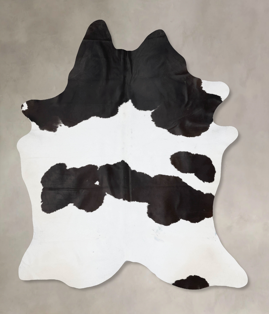 Black and White XX-Large Brazilian Cowhide Rug 9'0"H x 6'11"W #B17630 by Hudson Hides