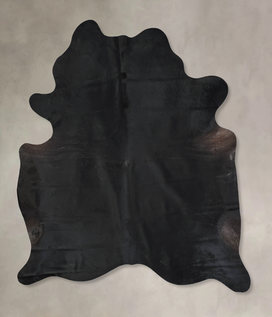Solid Black XX-Large Brazilian Cowhide Rug 8'4"H x 6'9"W #B17640 by Hudson Hides