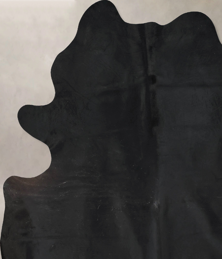 Solid Black XX-Large Brazilian Cowhide Rug 8'4"H x 6'9"W #B17640 by Hudson Hides