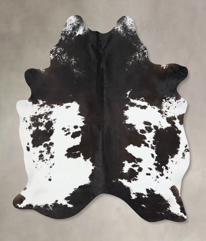 Black and White X-Large Brazilian Cowhide Rug 7'7"H x 5'11"W #B17649 by Hudson Hides