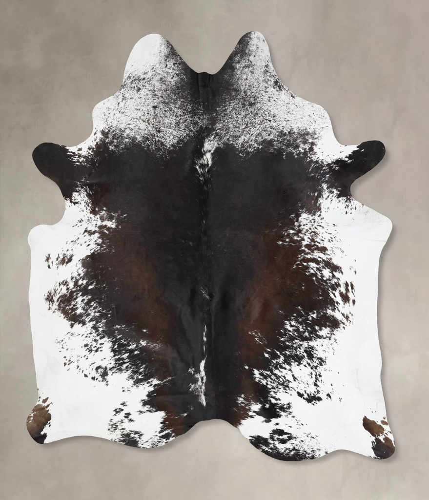 Salt and Pepper Black XX-Large Brazilian Cowhide Rug 8'2"H x 6'7"W #B17652 by Hudson Hides