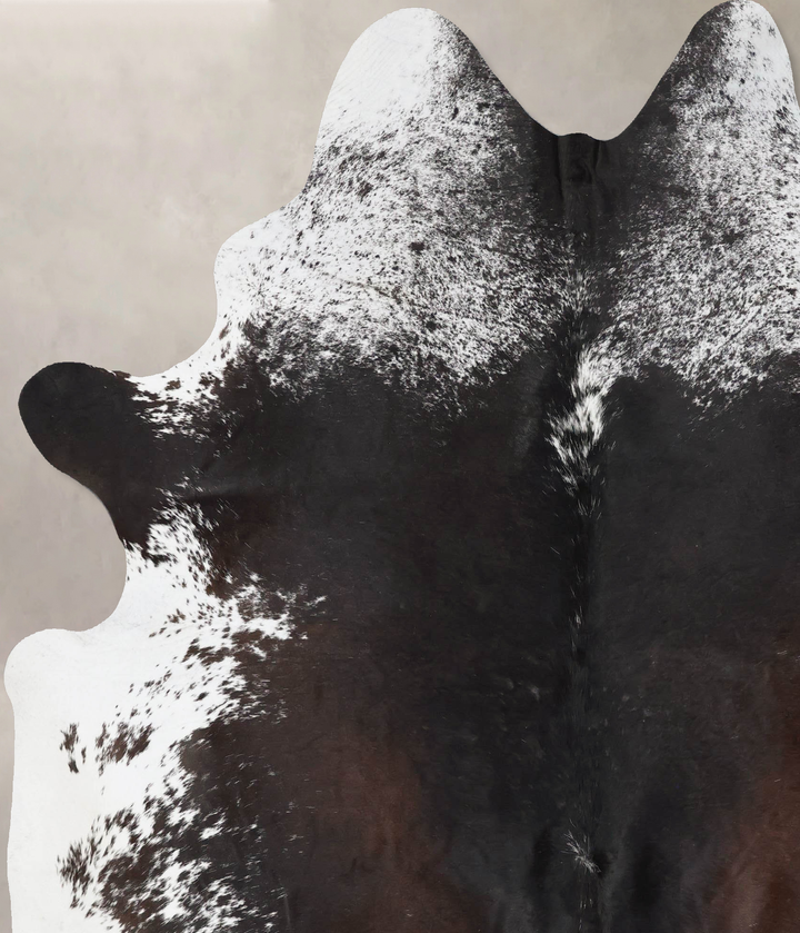 Salt and Pepper Black XX-Large Brazilian Cowhide Rug 8'2"H x 6'7"W #B17652 by Hudson Hides