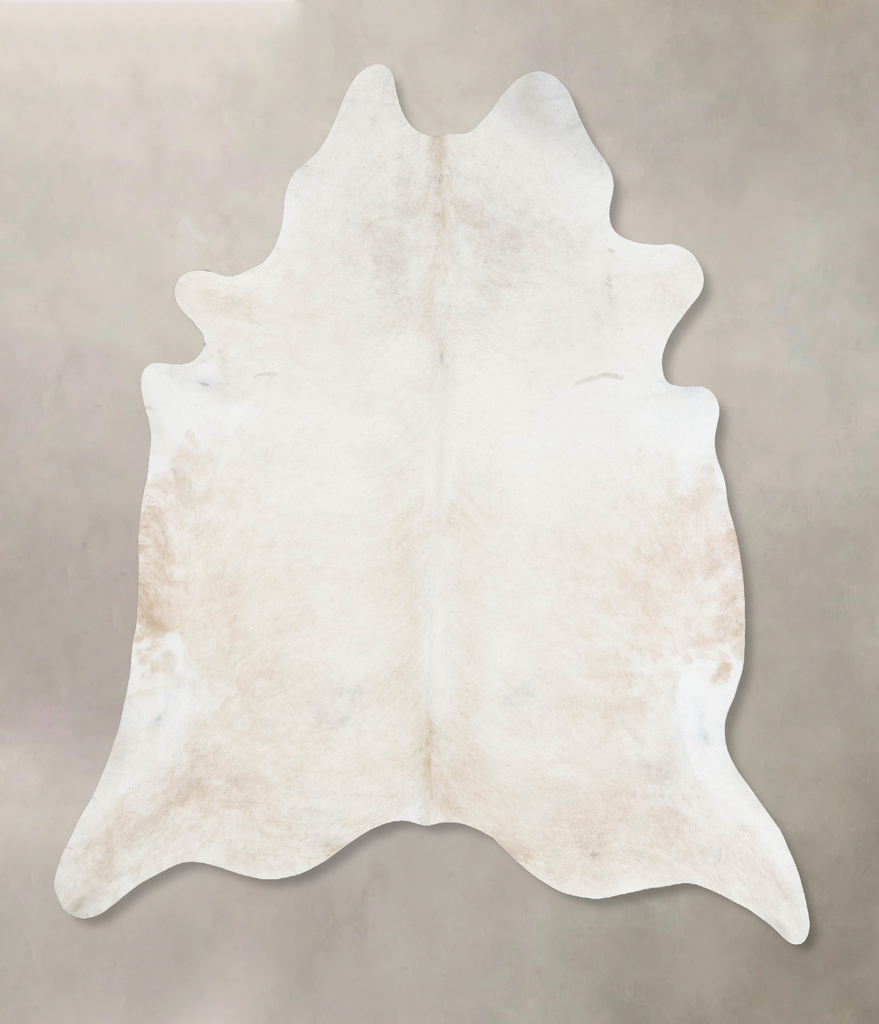 Ivory with Beige XX-Large Brazilian Cowhide Rug 8'2"H x 7'6"W #B17658 by Hudson Hides