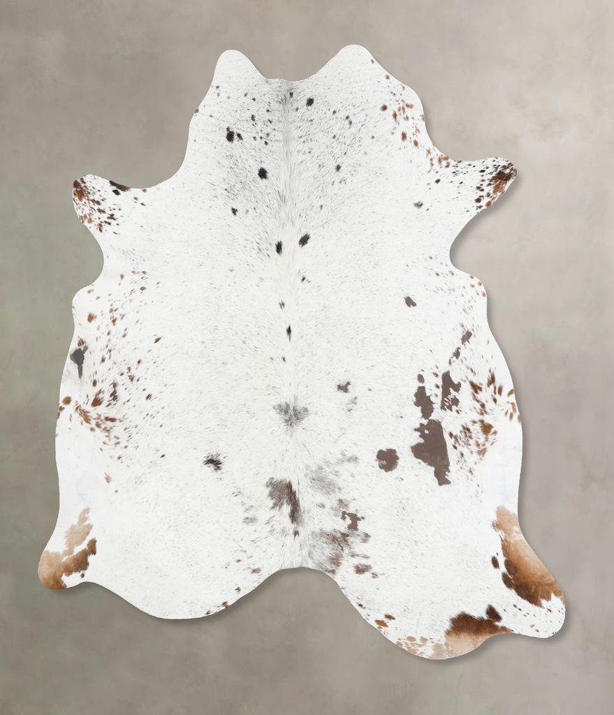 Salt and Pepper Brown X-Large Brazilian Cowhide Rug 7'1"H x 6'7"W #B17663 by Hudson Hides