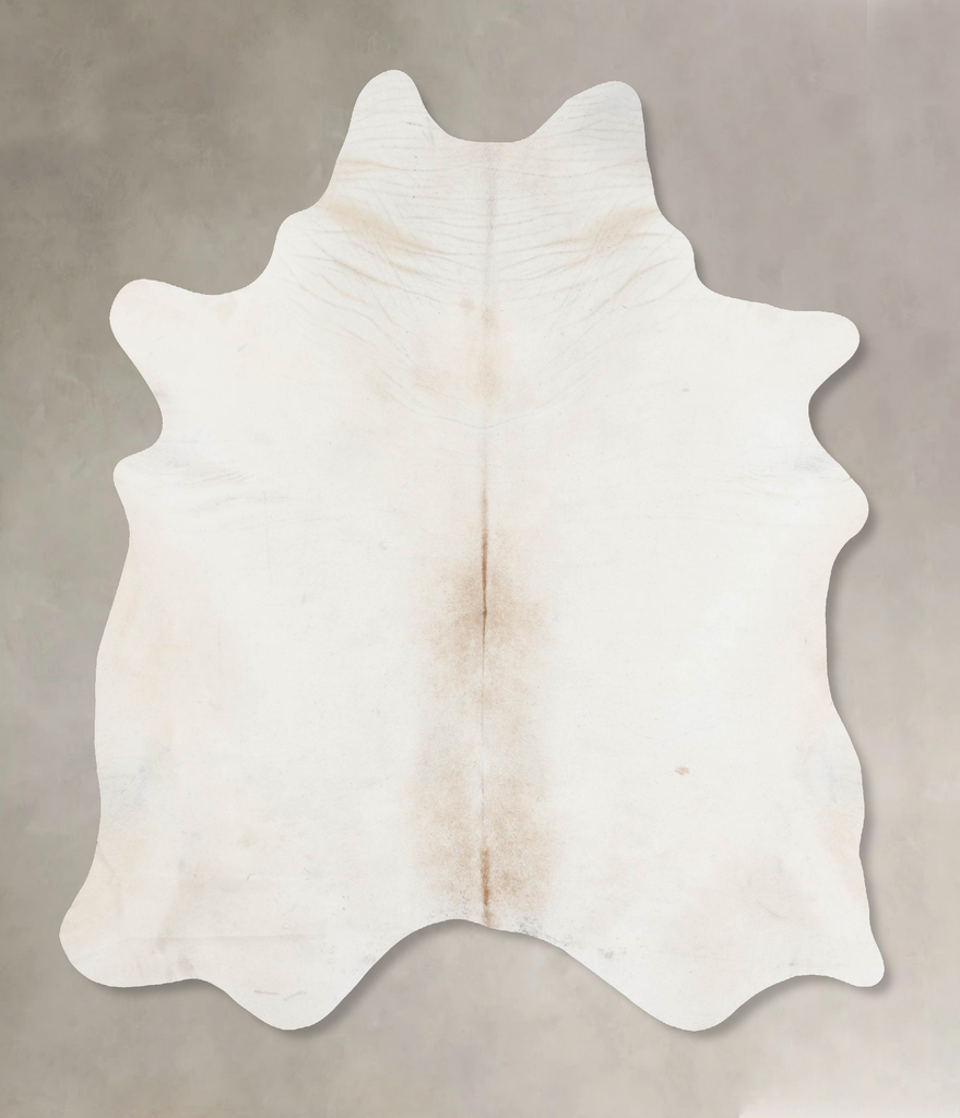 Ivory with Beige XX-Large Brazilian Cowhide Rug 8'3"H x 6'6"W #B17664 by Hudson Hides