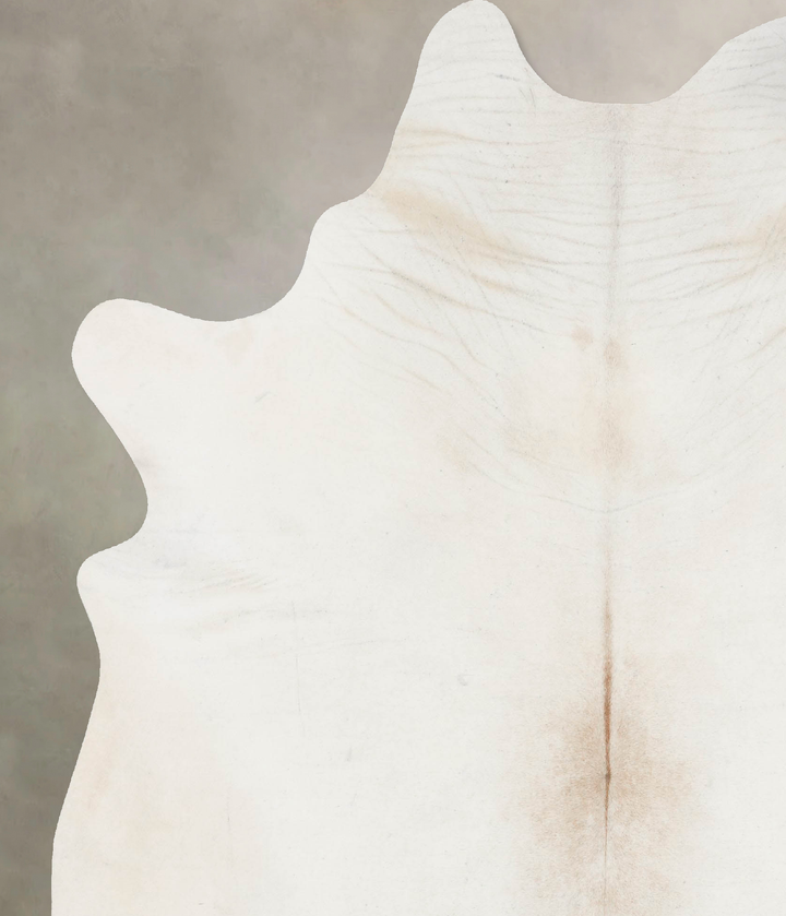Ivory with Beige XX-Large Brazilian Cowhide Rug 8'3"H x 6'6"W #B17664 by Hudson Hides