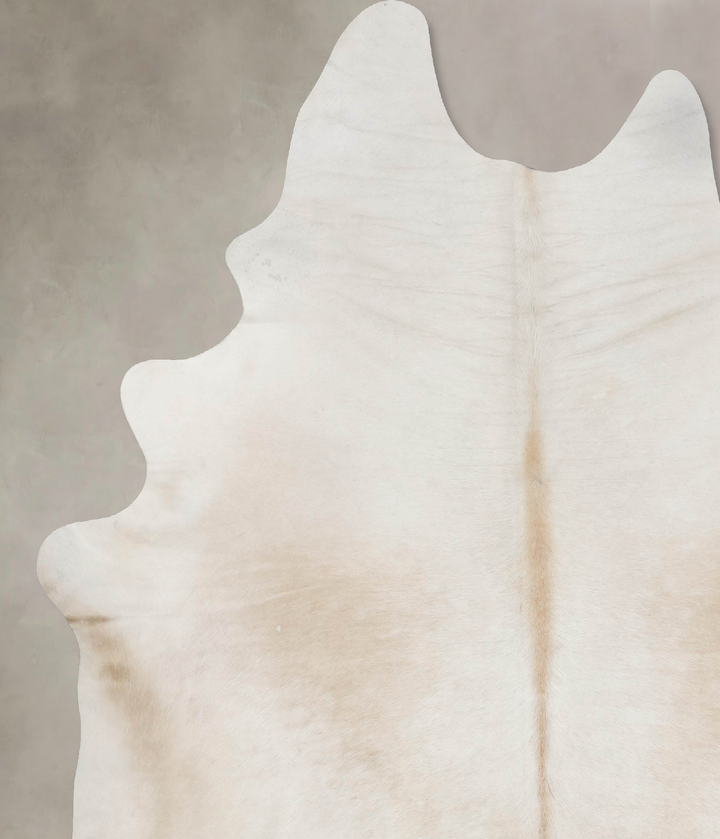 Ivory with Beige XX-Large Brazilian Cowhide Rug 8'9"H x 6'11"W #B17668 by Hudson Hides