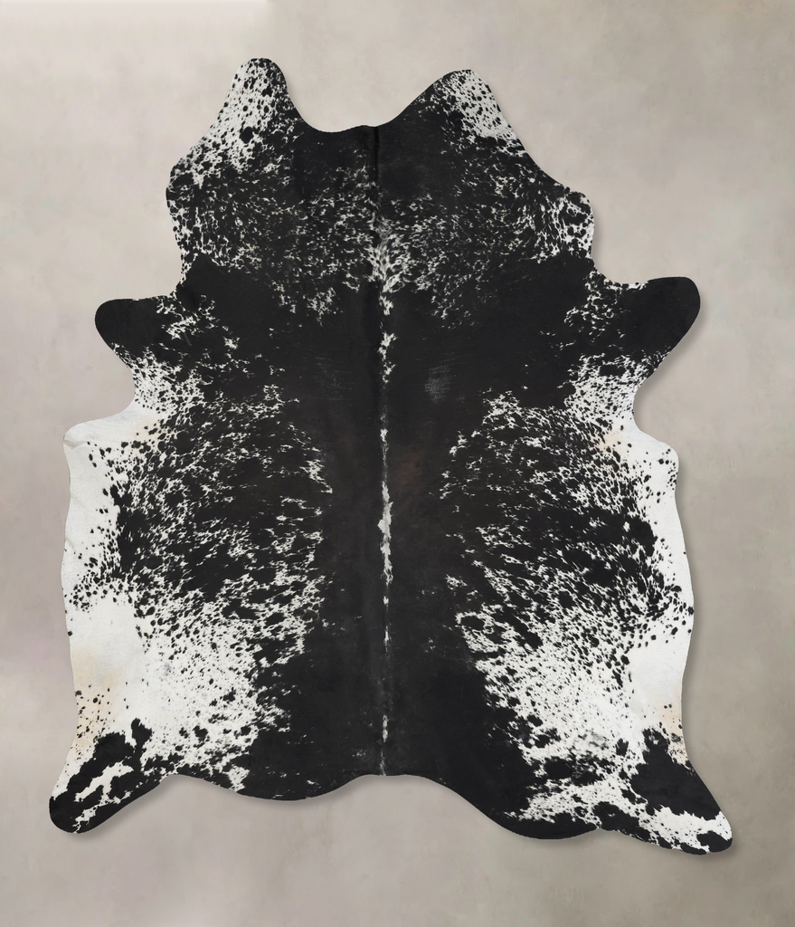 Salt and Pepper Black XX-Large Brazilian Cowhide Rug 8'11"H x 7'1"W #B17675 by Hudson Hides