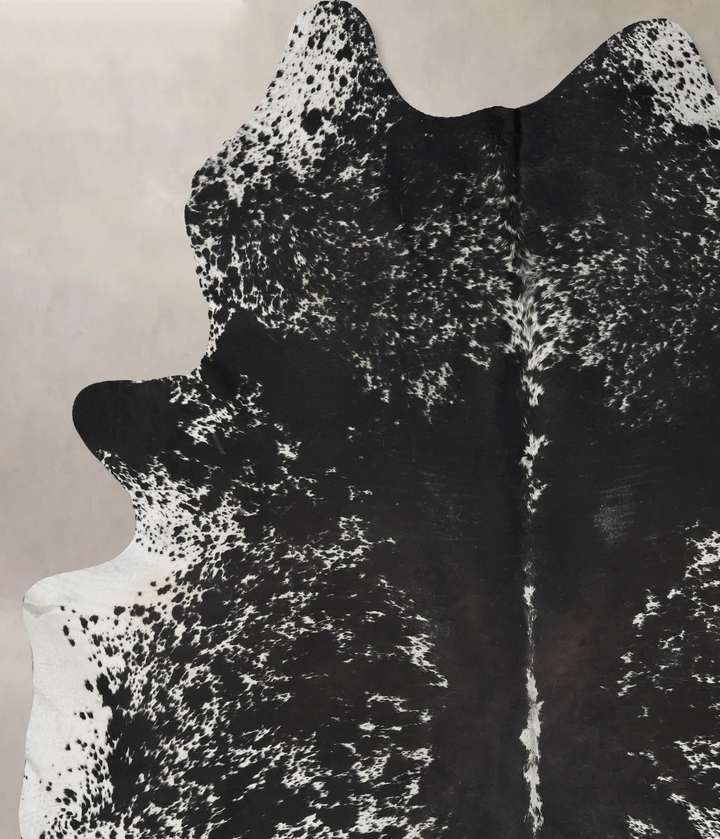 Salt and Pepper Black XX-Large Brazilian Cowhide Rug 8'11"H x 7'1"W #B17675 by Hudson Hides