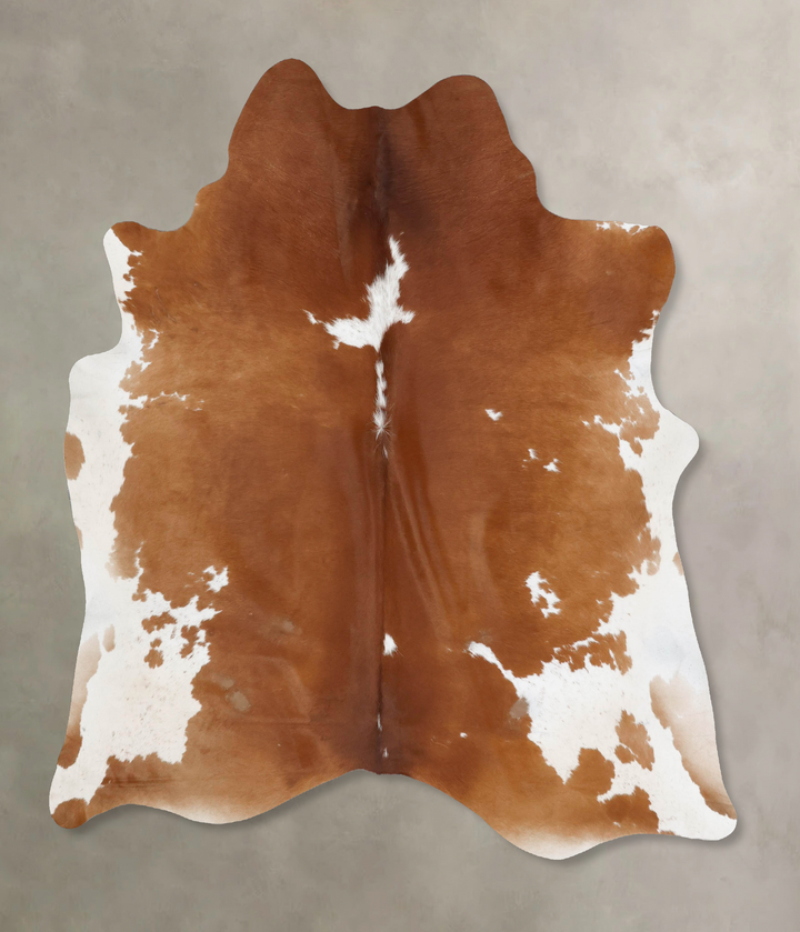 Brown and White X-Large Brazilian Cowhide Rug 7'9"H x 6'5"W #B17680 by Hudson Hides