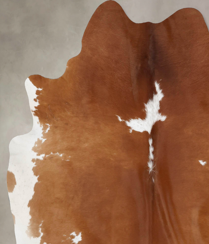 Brown and White X-Large Brazilian Cowhide Rug 7'9"H x 6'5"W #B17680 by Hudson Hides
